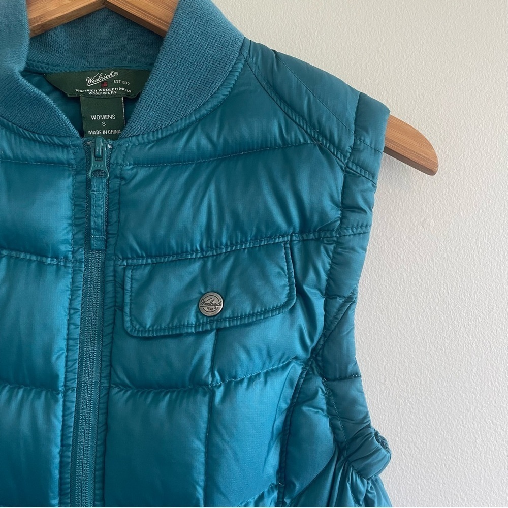 Woolrich Women's Goose Down Puffer Vest Teal Size Small - Picture 5 of 14